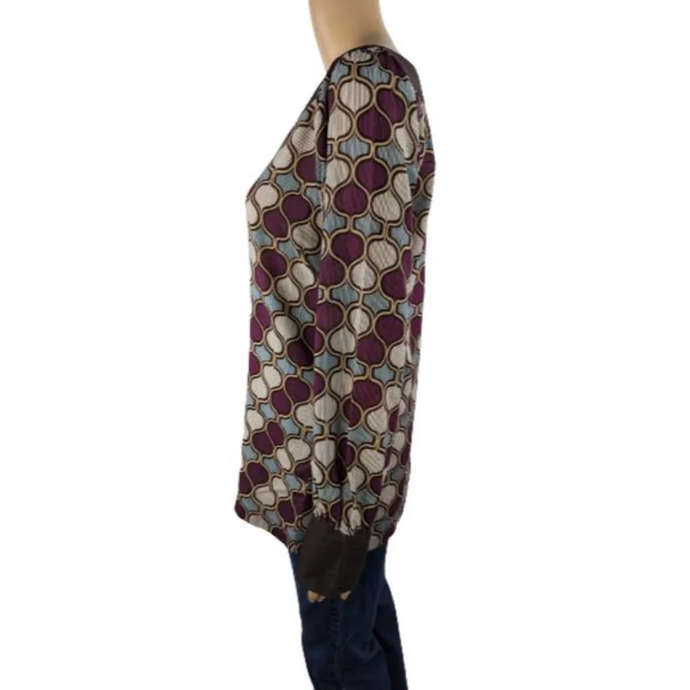 Tory Burch Long Sleeve Multi-Color Printed Top 10